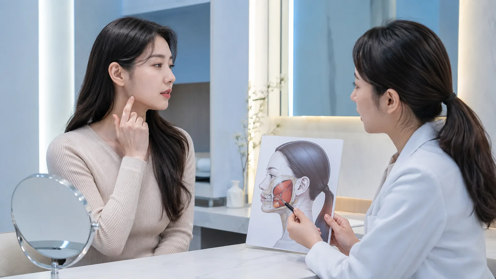 광주 사각턱보톡스, 얼굴 너비가 뼈·교근·지방 중 무엇 때문인지 구분하기